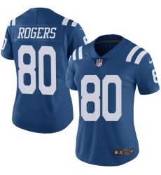 Women's Nike Indianapolis Colts #80 Chester Rogers Limited Royal Blue Rush Vapor Untouchable NFL Jersey