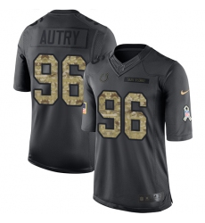 Men's Nike Indianapolis Colts #96 Denico Autry Limited Black 2016 Salute to Service NFL Jersey