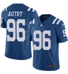 Men's Nike Indianapolis Colts #96 Denico Autry Limited Royal Blue Rush Vapor Untouchable NFL Jersey