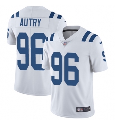 Men's Nike Indianapolis Colts #96 Denico Autry White Vapor Untouchable Limited Player NFL Jersey