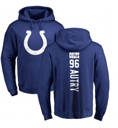 NFL Nike Indianapolis Colts #96 Denico Autry Royal Blue Backer Pullover Hoodie