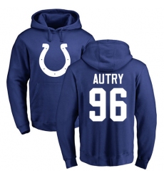 NFL Nike Indianapolis Colts #96 Denico Autry Royal Blue Name & Number Logo Pullover Hoodie