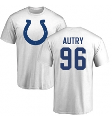 NFL Nike Indianapolis Colts #96 Denico Autry White Name & Number Logo T-Shirt