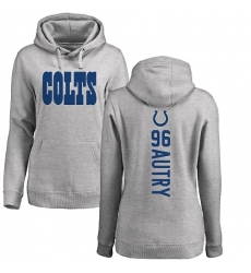 NFL Women's Nike Indianapolis Colts #96 Denico Autry Ash Backer Pullover Hoodie