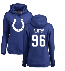 NFL Women's Nike Indianapolis Colts #96 Denico Autry Royal Blue Name & Number Logo Pullover Hoodie