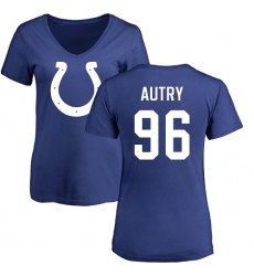 NFL Women's Nike Indianapolis Colts #96 Denico Autry Royal Blue Name & Number Logo T-Shirt