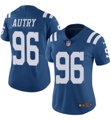Women's Nike Indianapolis Colts #96 Denico Autry Limited Royal Blue Rush Vapor Untouchable NFL Jersey