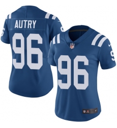 Women's Nike Indianapolis Colts #96 Denico Autry Royal Blue Team Color Vapor Untouchable Limited Player NFL Jersey