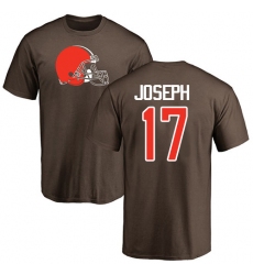 NFL Nike Cleveland Browns #17 Greg Joseph Brown Name & Number Logo T-Shirt