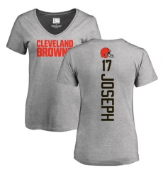 NFL Women's Nike Cleveland Browns #17 Greg Joseph Ash Backer V-Neck T-Shirt
