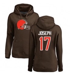 NFL Women's Nike Cleveland Browns #17 Greg Joseph Brown Name & Number Logo Pullover Hoodie