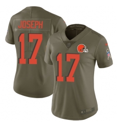 Women's Nike Cleveland Browns #17 Greg Joseph Limited Olive 2017 Salute to Service NFL Jersey