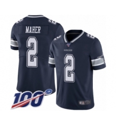 Men's Dallas Cowboys #2 Brett Maher Navy Blue Team Color Vapor Untouchable Limited Player 100th Season Football Jersey