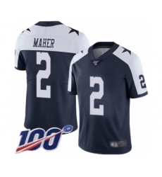 Men's Dallas Cowboys #2 Brett Maher Navy Blue Throwback Alternate Vapor Untouchable Limited Player 100th Season Football Jersey