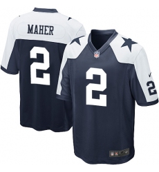 Men's Nike Dallas Cowboys #2 Brett Maher Game Navy Blue Throwback Alternate NFL Jersey