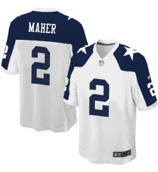 Men's Nike Dallas Cowboys #2 Brett Maher Game White Throwback Alternate NFL Jersey