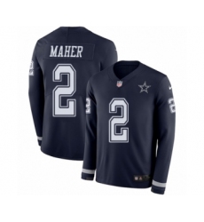 Men's Nike Dallas Cowboys #2 Brett Maher Limited Navy Blue Therma Long Sleeve NFL Jersey