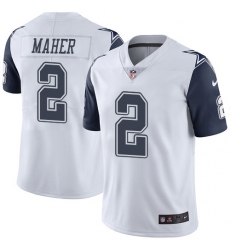 Men's Nike Dallas Cowboys #2 Brett Maher Limited White Rush Vapor Untouchable NFL Jersey