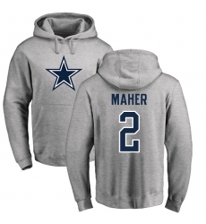 NFL Nike Dallas Cowboys #2 Brett Maher Ash Name & Number Logo Pullover Hoodie