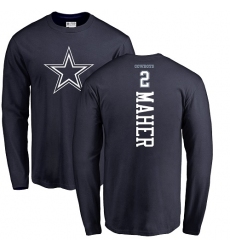 NFL Nike Dallas Cowboys #2 Brett Maher Navy Blue Backer Long Sleeve T-Shirt