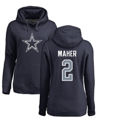 NFL Women's Nike Dallas Cowboys #2 Brett Maher Navy Blue Name & Number Logo Pullover Hoodie