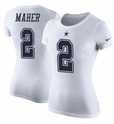 NFL Women's Nike Dallas Cowboys #2 Brett Maher White Rush Pride Name & Number T-Shirt