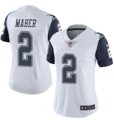 Women's Nike Dallas Cowboys #2 Brett Maher Limited White Rush Vapor Untouchable NFL Jersey