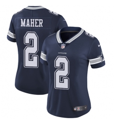 Women's Nike Dallas Cowboys #2 Brett Maher Navy Blue Team Color Vapor Untouchable Limited Player NFL Jersey