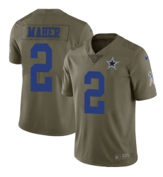 Youth Nike Dallas Cowboys #2 Brett Maher Limited Olive 2017 Salute to Service NFL Jersey