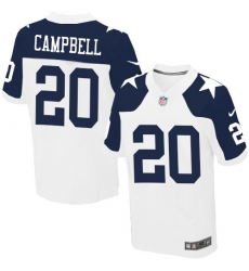 Men's Nike Dallas Cowboys #20 Ibraheim Campbell Elite White Throwback Alternate NFL Jersey