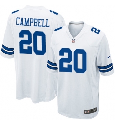 Men's Nike Dallas Cowboys #20 Ibraheim Campbell Game White NFL Jersey