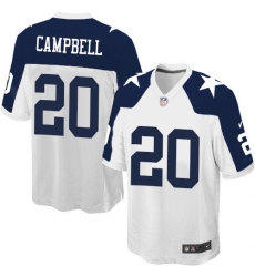 Men's Nike Dallas Cowboys #20 Ibraheim Campbell Game White Throwback Alternate NFL Jersey