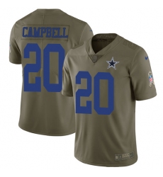 Men's Nike Dallas Cowboys #20 Ibraheim Campbell Limited Olive 2017 Salute to Service NFL Jersey