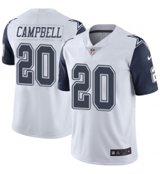 Men's Nike Dallas Cowboys #20 Ibraheim Campbell Limited White Rush Vapor Untouchable NFL Jersey