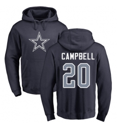 NFL Nike Dallas Cowboys #20 Ibraheim Campbell Navy Blue Name & Number Logo Pullover Hoodie