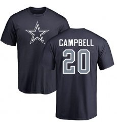 NFL Nike Dallas Cowboys #20 Ibraheim Campbell Navy Blue Name & Number Logo T-Shirt