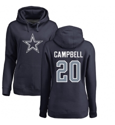 NFL Women's Nike Dallas Cowboys #20 Ibraheim Campbell Navy Blue Name & Number Logo Pullover Hoodie