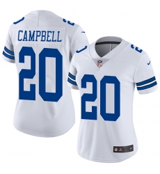 Women's Nike Dallas Cowboys #20 Ibraheim Campbell White Vapor Untouchable Limited Player NFL Jersey