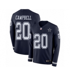 Youth Nike Dallas Cowboys #20 Ibraheim Campbell Limited Navy Blue Therma Long Sleeve NFL Jersey