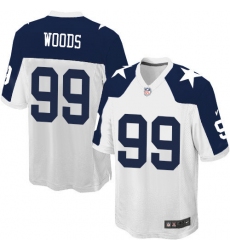 Men's Nike Dallas Cowboys #99 Antwaun Woods Game White Throwback Alternate NFL Jersey