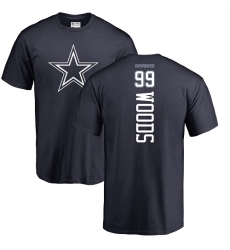 NFL Nike Dallas Cowboys #99 Antwaun Woods Navy Blue Backer T-Shirt