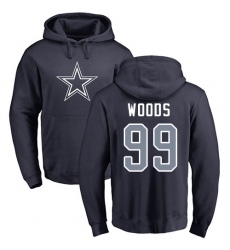NFL Nike Dallas Cowboys #99 Antwaun Woods Navy Blue Name & Number Logo Pullover Hoodie