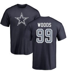 NFL Nike Dallas Cowboys #99 Antwaun Woods Navy Blue Name & Number Logo T-Shirt