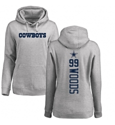 NFL Women's Nike Dallas Cowboys #99 Antwaun Woods Ash Backer Pullover Hoodie