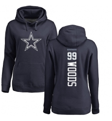 NFL Women's Nike Dallas Cowboys #99 Antwaun Woods Navy Blue Backer Pullover Hoodie