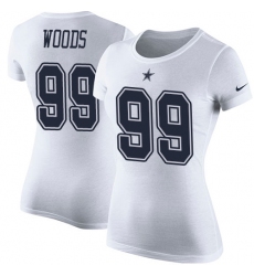 NFL Women's Nike Dallas Cowboys #99 Antwaun Woods White Rush Pride Name & Number T-Shirt
