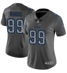 Women's Nike Dallas Cowboys #99 Antwaun Woods Gray Static Vapor Untouchable Limited NFL Jersey
