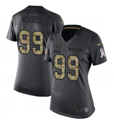 Women's Nike Dallas Cowboys #99 Antwaun Woods Limited Black 2016 Salute to Service NFL Jersey