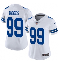 Women's Nike Dallas Cowboys #99 Antwaun Woods White Vapor Untouchable Limited Player NFL Jersey