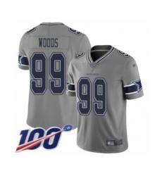 Youth Dallas Cowboys #99 Antwaun Woods Limited Gray Inverted Legend 100th Season Football Jersey